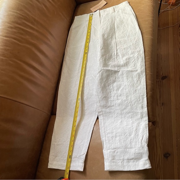 NWT Anthropologie Stella Nova Jill pants textured jacquard trouser barrel leg - Picture 8 of 11